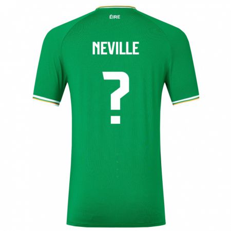Kandiny Enfant Maillot Irlande Harvey Neville #0 Vert Tenues Domicile 24-26 T-Shirt