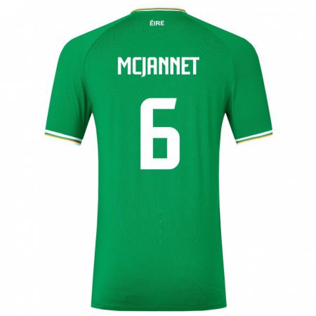 Kandiny Enfant Maillot Irlande Ed Mcjannet #6 Vert Tenues Domicile 24-26 T-Shirt