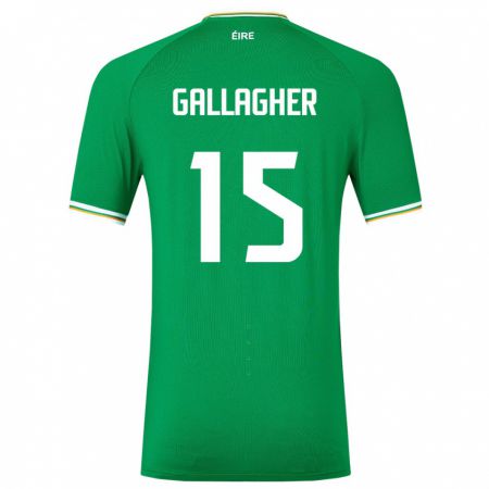 Kandiny Enfant Maillot Irlande Oisín Gallagher #15 Vert Tenues Domicile 24-26 T-Shirt