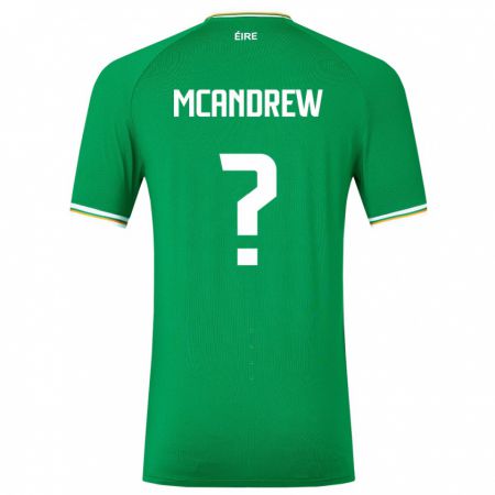 Kandiny Enfant Maillot Irlande Niall Mcandrew #0 Vert Tenues Domicile 24-26 T-Shirt