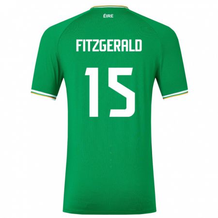 Kandiny Enfant Maillot Irlande Kyle Fitzgerald #15 Vert Tenues Domicile 24-26 T-Shirt