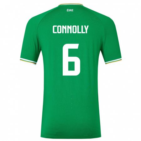 Kandiny Enfant Maillot Irlande Megan Connolly #6 Vert Tenues Domicile 24-26 T-Shirt