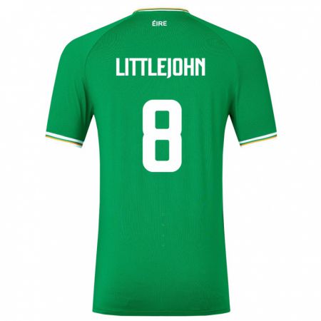 Kandiny Enfant Maillot Irlande Ruesha Littlejohn #8 Vert Tenues Domicile 24-26 T-Shirt