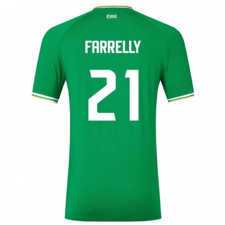 Kandiny Enfant Maillot Irlande Sinead Farrelly #21 Vert Tenues Domicile 24-26 T-Shirt