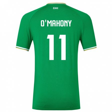 Kandiny Enfant Maillot Irlande Éabha O'mahony #11 Vert Tenues Domicile 24-26 T-Shirt