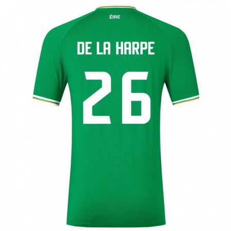 Kandiny Enfant Maillot Irlande Deborah-Anne De La Harpe #26 Vert Tenues Domicile 24-26 T-Shirt