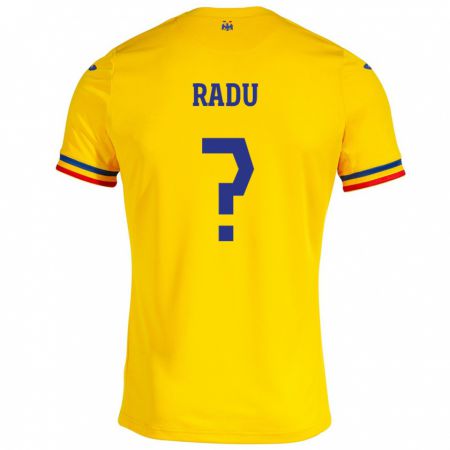 Kandiny Enfant Maillot Roumanie Albert Radu #0 Jaune Tenues Domicile 24-26 T-Shirt