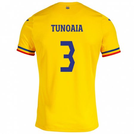 Kandiny Enfant Maillot Roumanie Alexandra Tunoaia #3 Jaune Tenues Domicile 24-26 T-Shirt