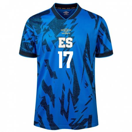 Kandiny Enfant Maillot Salvador Diego Flores #17 Bleu Tenues Domicile 24-26 T-Shirt