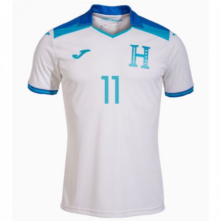 Kandiny Enfant Maillot Honduras Bryan Sáenz #11 Blanc Tenues Domicile 24-26 T-Shirt