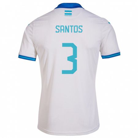 Kandiny Enfant Maillot Honduras Marcelo Santos #3 Blanc Tenues Domicile 24-26 T-Shirt