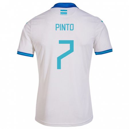 Kandiny Enfant Maillot Honduras José Pinto #7 Blanc Tenues Domicile 24-26 T-Shirt