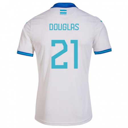 Kandiny Enfant Maillot Honduras Douglas Martínez #21 Blanc Tenues Domicile 24-26 T-Shirt