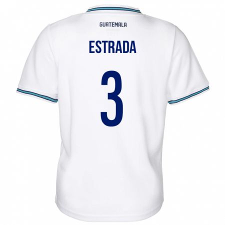 Kandiny Enfant Maillot Guatemala Carlos Estrada #3 Blanc Tenues Domicile 24-26 T-Shirt