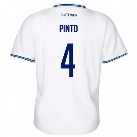 Kandiny Enfant Maillot Guatemala José Carlos Pinto #4 Blanc Tenues Domicile 24-26 T-Shirt