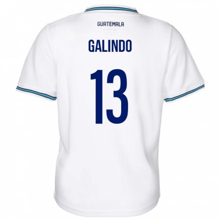 Kandiny Enfant Maillot Guatemala Alejandro Galindo #13 Blanc Tenues Domicile 24-26 T-Shirt