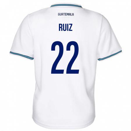 Kandiny Enfant Maillot Guatemala Kevin Ruiz #22 Blanc Tenues Domicile 24-26 T-Shirt