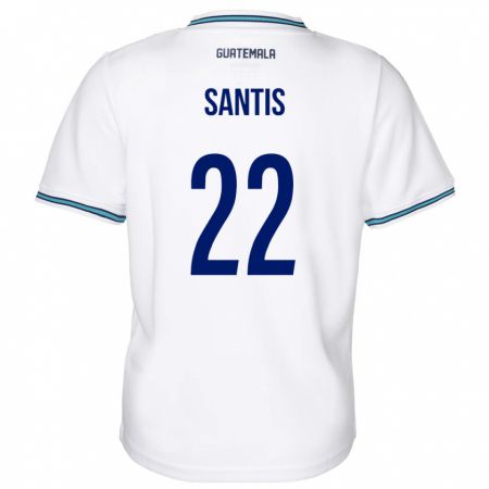 Kandiny Enfant Maillot Guatemala Diego Santis #22 Blanc Tenues Domicile 24-26 T-Shirt