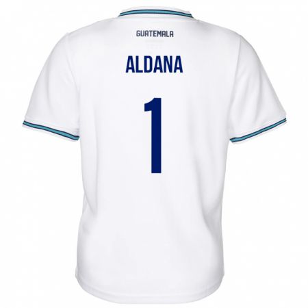 Kandiny Enfant Maillot Guatemala David Aldana #1 Blanc Tenues Domicile 24-26 T-Shirt