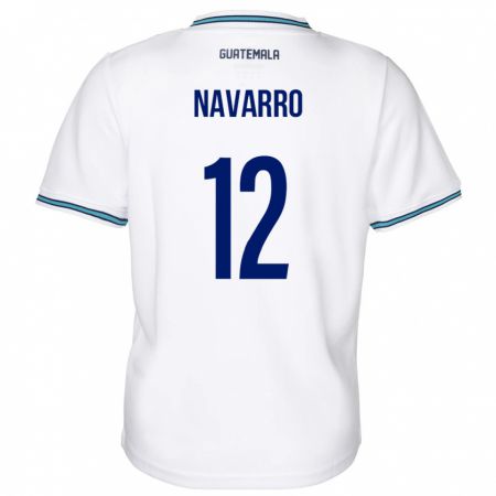 Kandiny Enfant Maillot Guatemala Kenderson Navarro #12 Blanc Tenues Domicile 24-26 T-Shirt