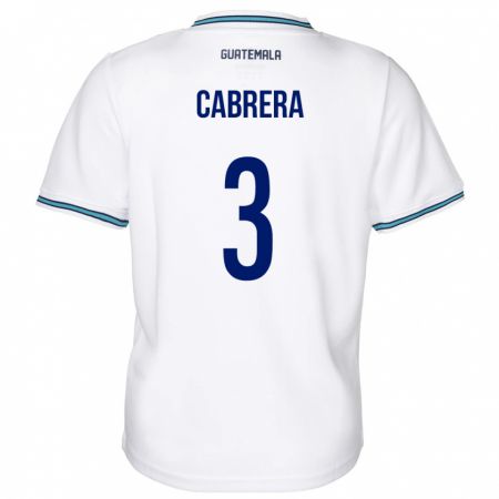 Kandiny Enfant Maillot Guatemala Gabriel Cabrera #3 Blanc Tenues Domicile 24-26 T-Shirt