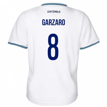 Kandiny Enfant Maillot Guatemala Santiago Garzaro #8 Blanc Tenues Domicile 24-26 T-Shirt