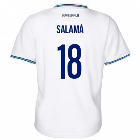 Kandiny Enfant Maillot Guatemala Anthony Salamá #18 Blanc Tenues Domicile 24-26 T-Shirt