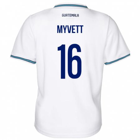 Kandiny Enfant Maillot Guatemala Jemery Myvett #16 Blanc Tenues Domicile 24-26 T-Shirt