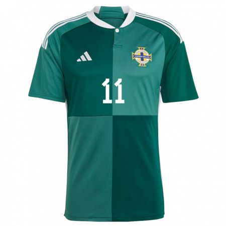 Kandiny Enfant Maillot Irlande Du Nord Callum Marshall #11 Vert Tenues Domicile 24-26 T-Shirt