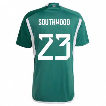 Kandiny Enfant Maillot Irlande Du Nord Luke Southwood #23 Vert Tenues Domicile 24-26 T-Shirt