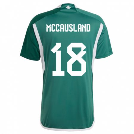 Kandiny Enfant Maillot Irlande Du Nord Ross Mccausland #18 Vert Tenues Domicile 24-26 T-Shirt