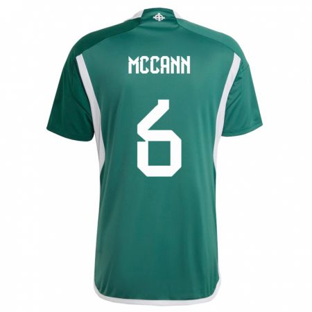 Kandiny Enfant Maillot Irlande Du Nord Charlie Mccann #6 Vert Tenues Domicile 24-26 T-Shirt