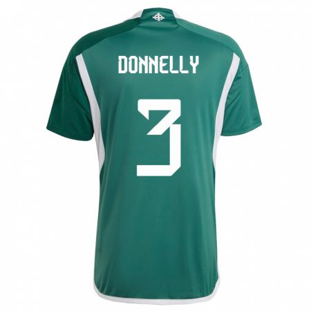 Kandiny Enfant Maillot Irlande Du Nord Aaron Donnelly #3 Vert Tenues Domicile 24-26 T-Shirt