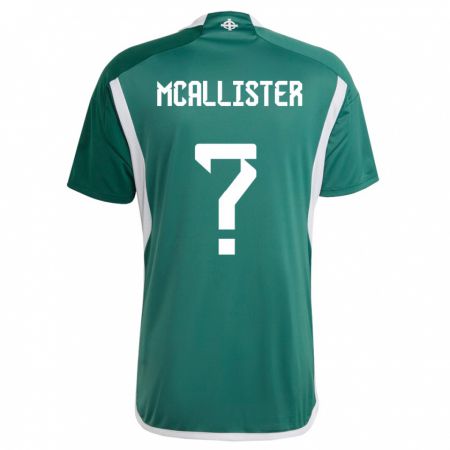 Kandiny Enfant Maillot Irlande Du Nord Sean Mcallister #0 Vert Tenues Domicile 24-26 T-Shirt