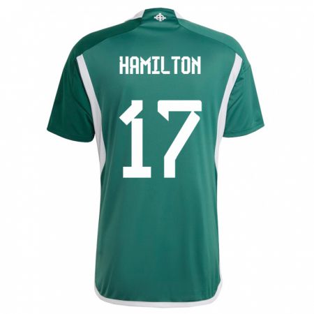 Kandiny Enfant Maillot Irlande Du Nord Caragh Hamilton #17 Vert Tenues Domicile 24-26 T-Shirt