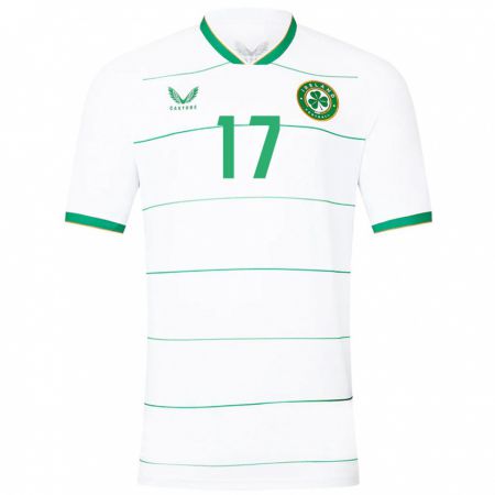 Kandiny Enfant Maillot Irlande Jamie Finn #17 Blanc Tenues Extérieur 24-26 T-Shirt