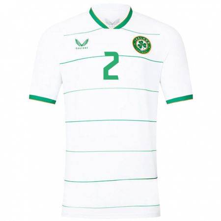 Kandiny Enfant Maillot Irlande James Roche #2 Blanc Tenues Extérieur 24-26 T-Shirt