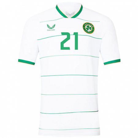 Kandiny Enfant Maillot Irlande Sinead Farrelly #21 Blanc Tenues Extérieur 24-26 T-Shirt