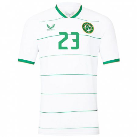 Kandiny Enfant Maillot Irlande Josh Keeley #23 Blanc Tenues Extérieur 24-26 T-Shirt