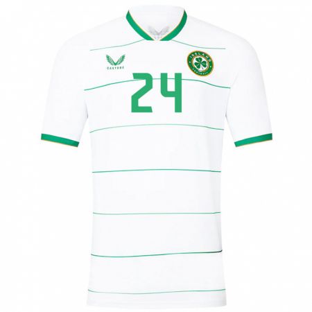 Kandiny Enfant Maillot Irlande Sean Roughan #24 Blanc Tenues Extérieur 24-26 T-Shirt