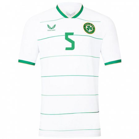 Kandiny Enfant Maillot Irlande Dara O'shea #5 Blanc Tenues Extérieur 24-26 T-Shirt