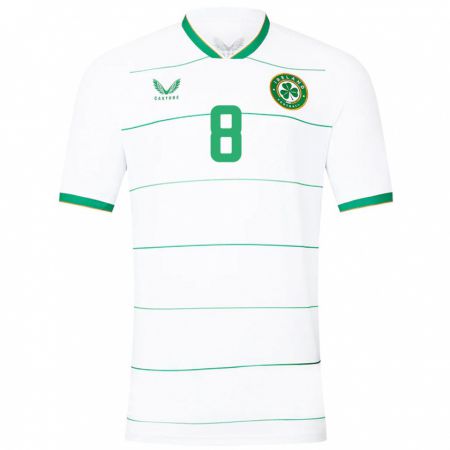 Kandiny Enfant Maillot Irlande Ruesha Littlejohn #8 Blanc Tenues Extérieur 24-26 T-Shirt