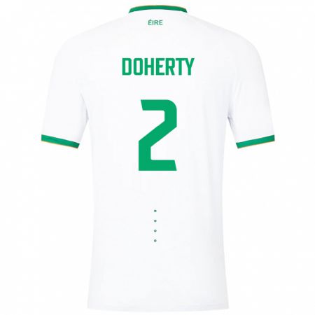 Kandiny Enfant Maillot Irlande Matt Doherty #2 Blanc Tenues Extérieur 24-26 T-Shirt