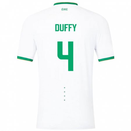 Kandiny Enfant Maillot Irlande Shane Duffy #4 Blanc Tenues Extérieur 24-26 T-Shirt