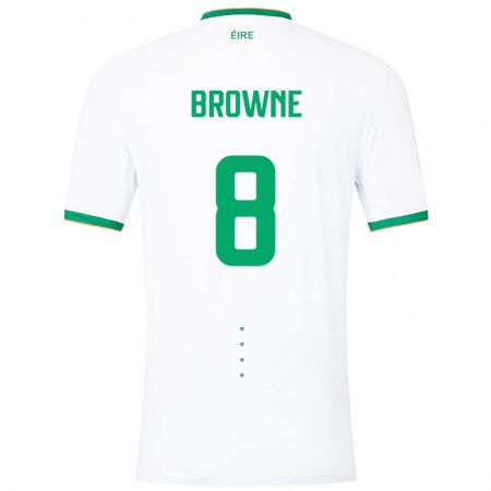 Kandiny Enfant Maillot Irlande Alan Browne #8 Blanc Tenues Extérieur 24-26 T-Shirt