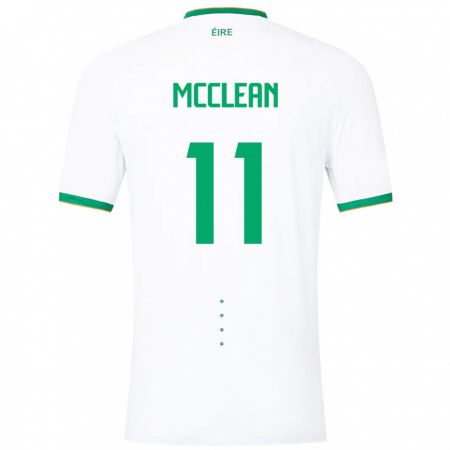 Kandiny Enfant Maillot Irlande James Mcclean #11 Blanc Tenues Extérieur 24-26 T-Shirt