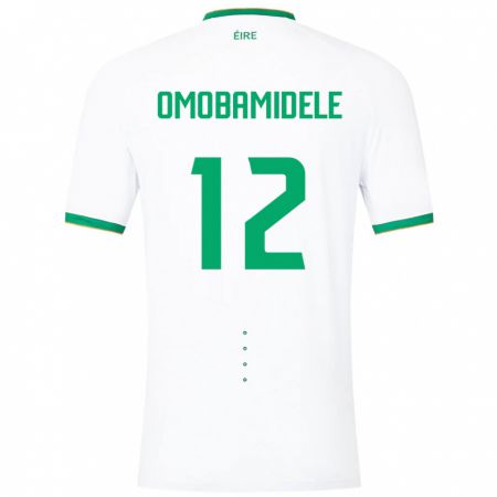 Kandiny Enfant Maillot Irlande Andrew Omobamidele #12 Blanc Tenues Extérieur 24-26 T-Shirt