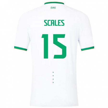 Kandiny Enfant Maillot Irlande Liam Scales #15 Blanc Tenues Extérieur 24-26 T-Shirt