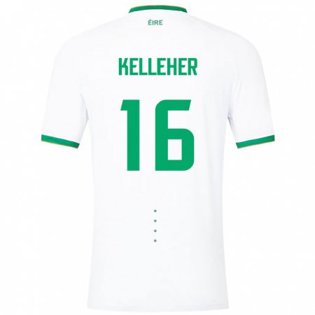 Kandiny Enfant Maillot Irlande Caoimhín Kelleher #16 Blanc Tenues Extérieur 24-26 T-Shirt