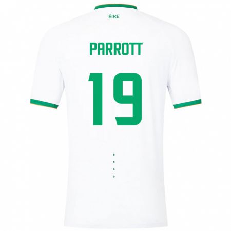 Kandiny Enfant Maillot Irlande Troy Parrott #19 Blanc Tenues Extérieur 24-26 T-Shirt